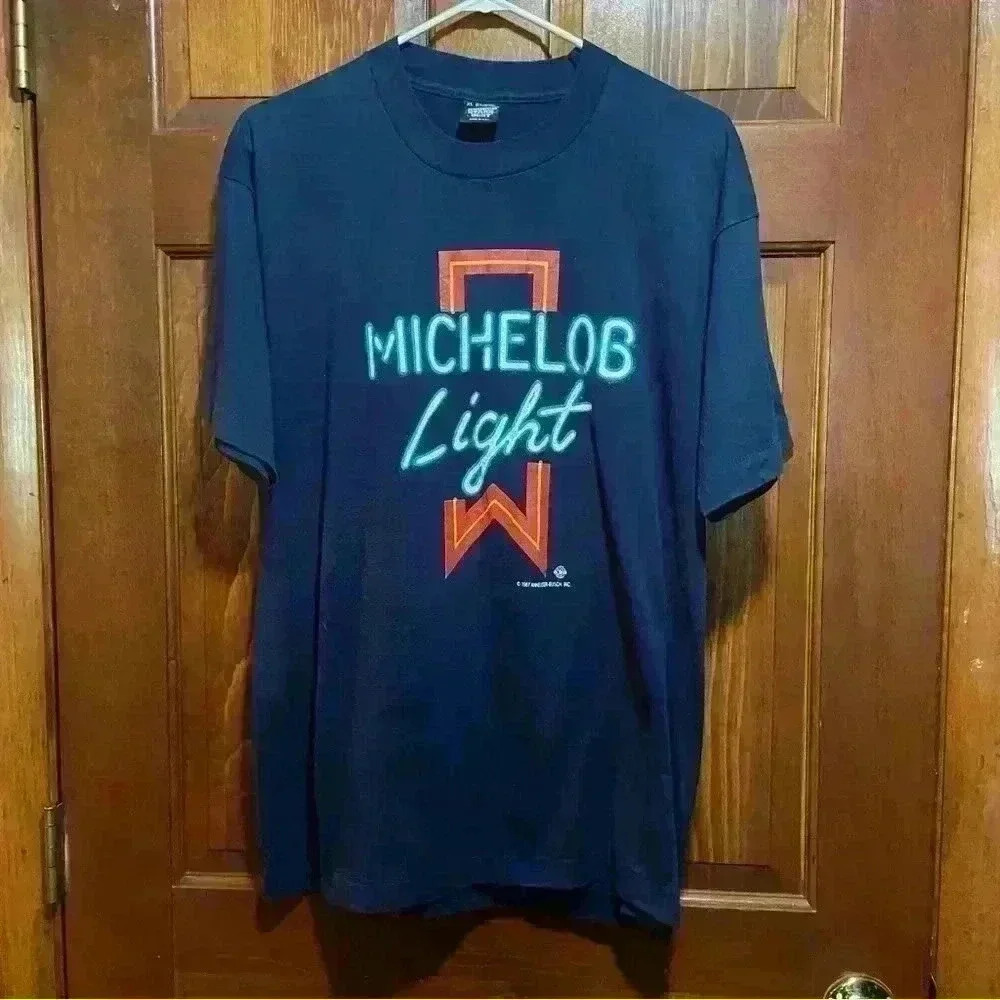 Vintage 1987 Michelob Light Blue Size XL Made in USA - Single Stitch - Picture 2 of 7